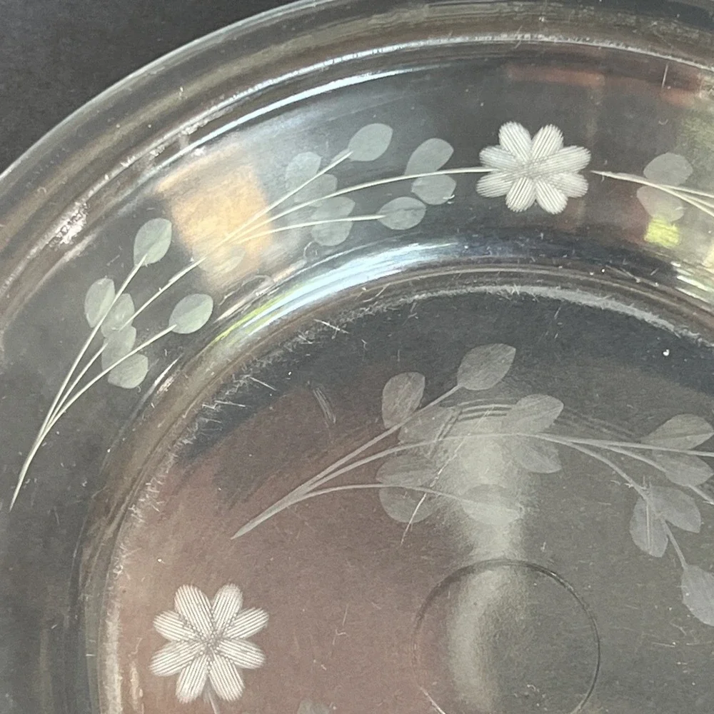 Vintage PYREX Clear Glass Flat Rimmed Pie/Tart Plate 6